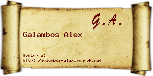 Galambos Alex névjegykártya